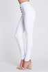 5 Button High-Waisted White Jeans