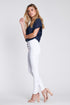 5 Button High-Waisted White Jeans