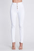 5 Button High-Waisted White Jeans