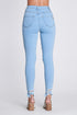 5 Button Distressed Light Blue Skinny Jeans