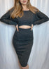 Fall in Comfort Cut Out Dark Grey Sweater Dress