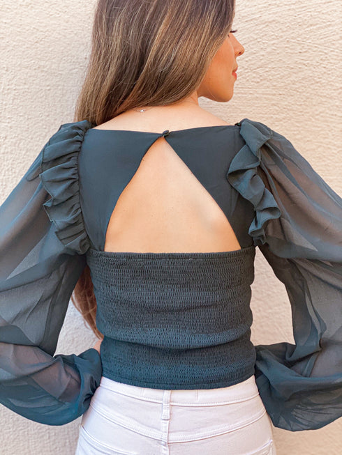 Romantic Deep Green Corset Top