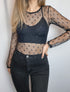 Starry Night Black Mesh Top