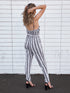 Striped Black and White Jumpsuit