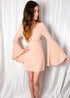 Plunging Neckline Blush Mini Dress