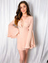 Plunging Neckline Blush Mini Dress