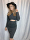 Fall in Comfort Cut Out Dark Grey Sweater Dress
