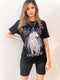 Dreamer Leopard Black Graphic Tee