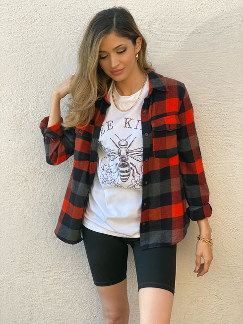 Bee Kind White Graphic Tee