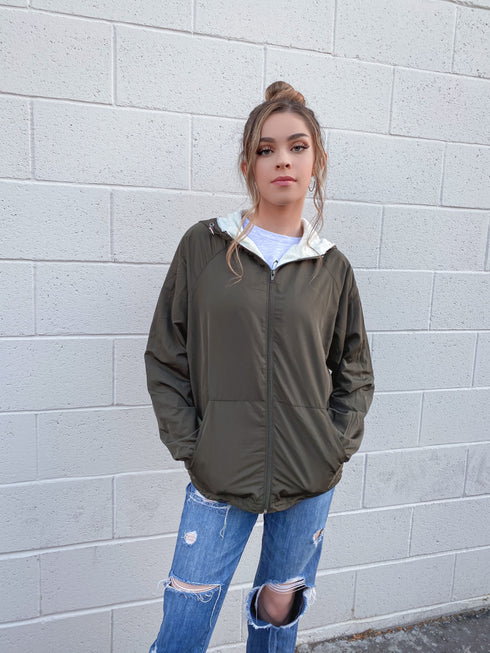 Fleece Lined Olive Green Jacket