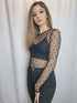 Starry Night Black Mesh Top