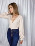 City Beige Long Sleeve Knit Bodysuit