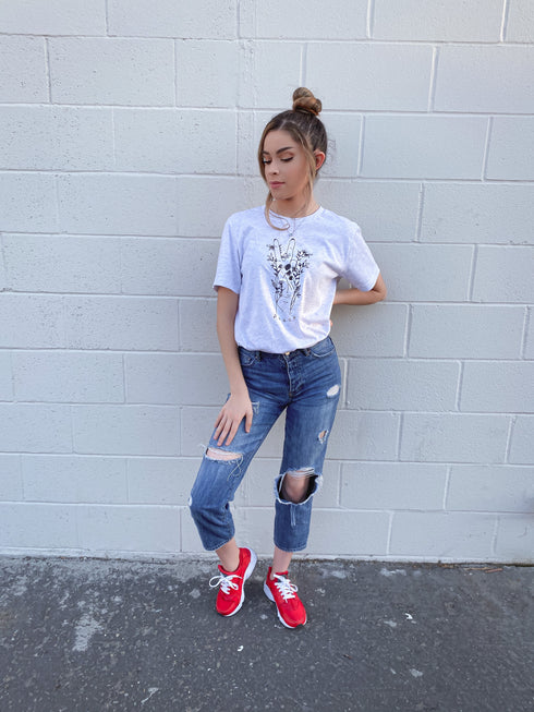 Peace Sign Grey Graphic Tee