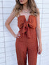 Polka Dot Bow Rust Jumpsuit