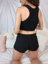 Black Teddy Loungewear Crop Top