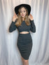Fall in Comfort Cut Out Dark Grey Sweater Dress