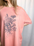 Happiness Wildflower Oversized Pink Graphic Tee