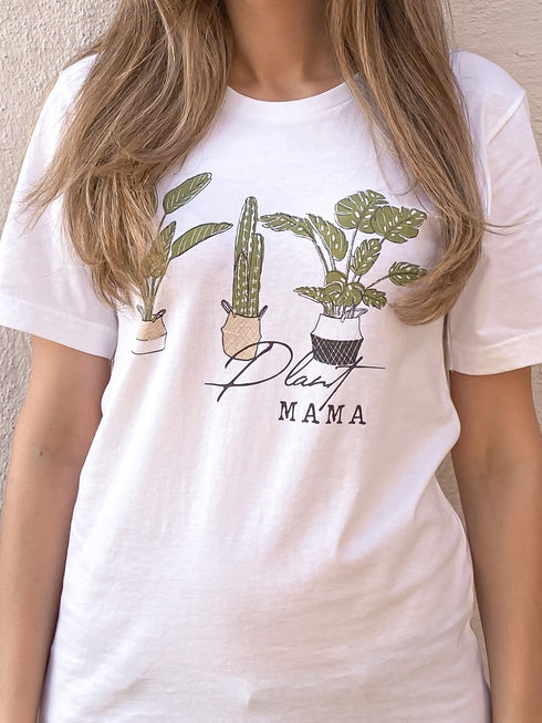 Plant Mama White Graphic Tee
