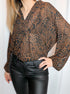 Burnout Spotted Snake Mesh Blouse