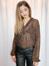 Burnout Spotted Snake Mesh Blouse